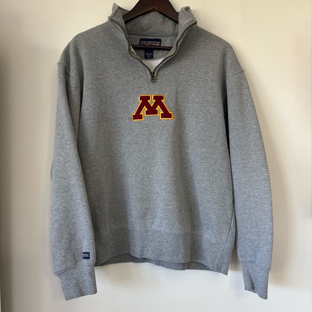 Vintage Minnesota Golden Gophers Quarter Zip Pullover Jansport 90s Size Large